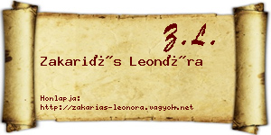 Zakariás Leonóra névjegykártya